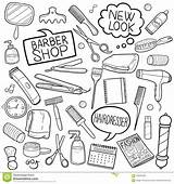 Barber Doodle Equipment Shop Vector Hairdresser Sketch Icons Traditional Hand Made Elements Preview sketch template