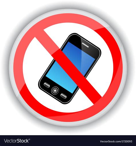 sign banning cell phones royalty  vector image