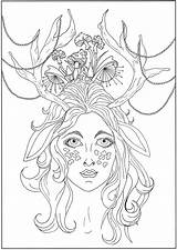 Doe Coloring Pages Lady Woman Adults Stress Zen Anti Color Getdrawings Printable Getcolorings sketch template