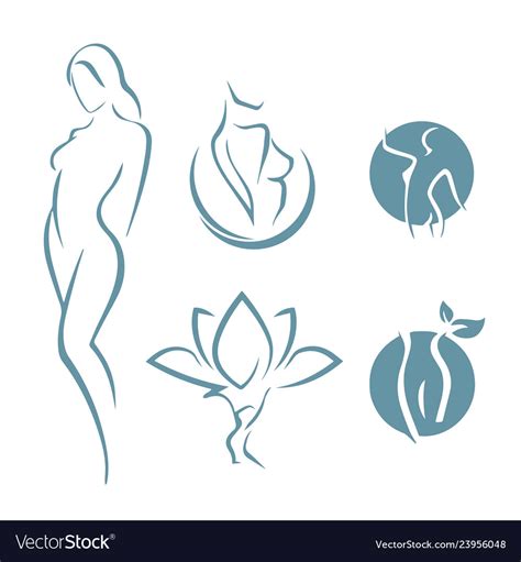women fitness logo icon sports health spa yoga vector image