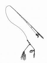 Coloring Pole Fishing Lure Getdrawings sketch template