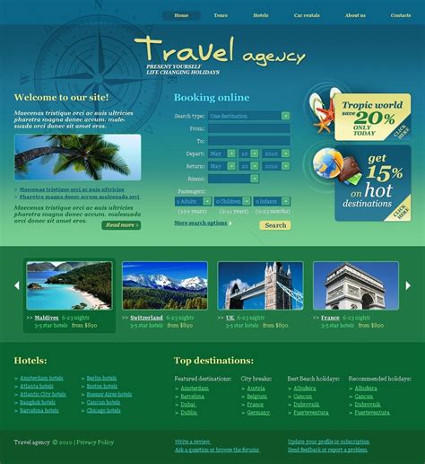 travel agency website template