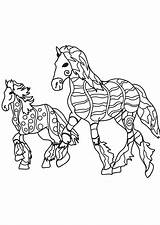 Paarden Cavalli Kleurplaat Coloriage Chevaux Caballos Adulte Horses Kleurplaten Stampare Imprimé Fois sketch template