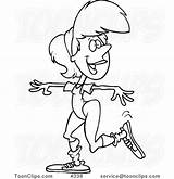 Exercising Lady Aerobics Coloring Cartoon Line Drawing Getdrawings Ron Leishman sketch template