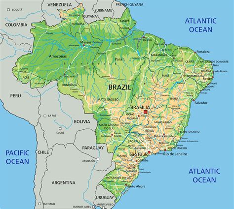 brazil map guide   world