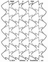 Tessellations Fish Coloring Escher Template Templates sketch template