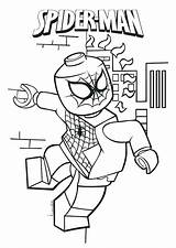 Lego Coloring Pages Superhero Spiderman Kids sketch template