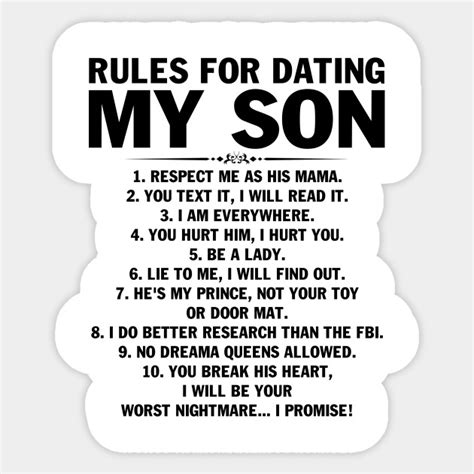 Rules For Dating My Son Funny Tee For Mom Loves Her Son Mother