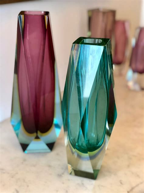 Murano Sommerso Art Glass Vases C 1960 European Antiques