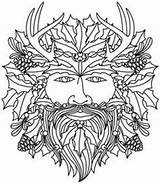 Yule Pagan Wiccan Pyrography sketch template