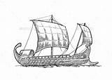 Trireme Sea Vector Graphicriver Clip Waves Floating Stock Ship Phoenicia Illustrations Illustration Engraving Greek Boat Intage Sailing Similar sketch template