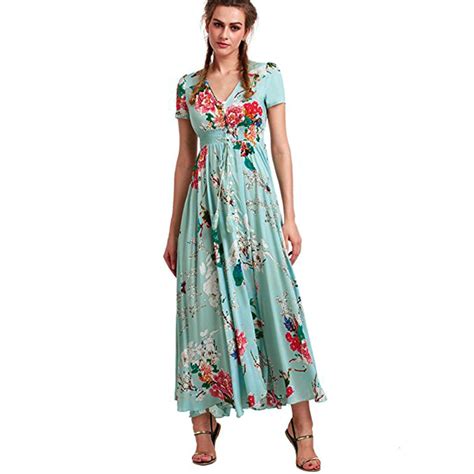 Plus Size Sexy Dresses Women Summer Button Up Split Floral Cotton