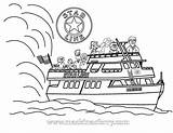Ferry Mackinac Boat Kids Bridge Coloring Pages Template Kid Line Star sketch template