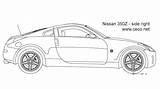 Drawing Car 350z Nissan Template Dwg Dxf Side Sports sketch template
