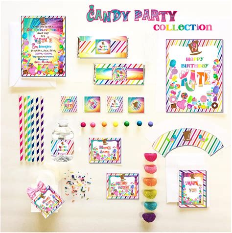 candy party favor tags printable instant  etsy