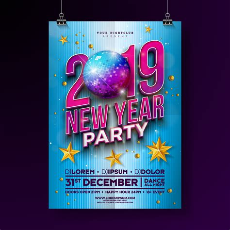year party celebration poster  vector art  vecteezy