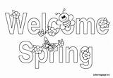 Spring Coloring Printable Welcome Pages Butterfly Banner Sheets Kids Colouring Bee Printablee Bees First Alphabet Signs Worksheets Seasons Letscolorit Summer sketch template