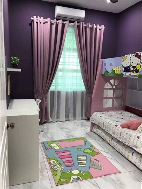 dekorasi kamar anak warna pink pastel  biru bergaya minimalis