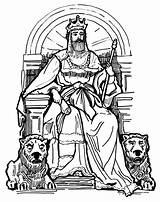 King Coloring Pages Throne Drawing David Kids Bible Jesus Crown Crowns Medieval Printable Colouring Sheets Becomes School Color Paintingvalley Drawings sketch template