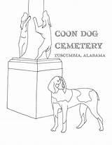 Coloring Coon Cemetery Dog Heritage sketch template