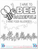 Coloring Allergy Food Bee Pages Careful Bumble Allergies Printable Alert sketch template