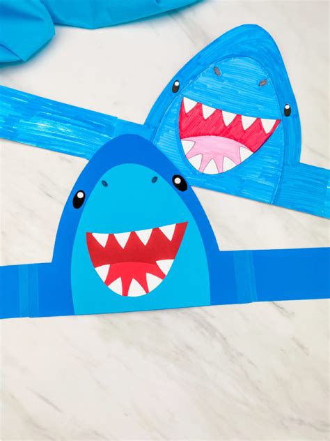 printable shark headband template
