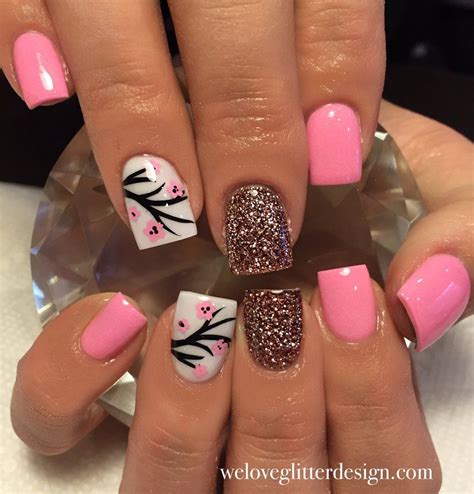 soft pink red cherry blossom nail decal spring nails spring