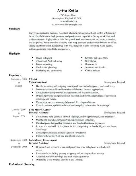 virtual assistant resume virtual assistant resume