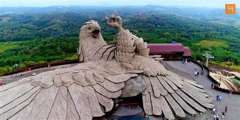worlds largest bird sculpture  keralas jatayu nature park creative yatra