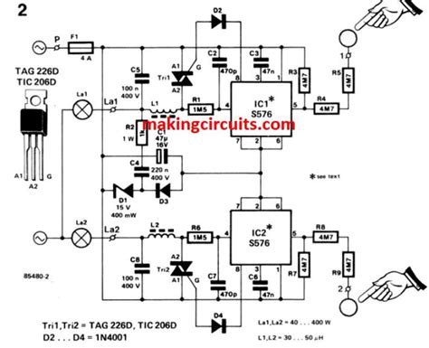 light dimmer circuit  touch pad operation