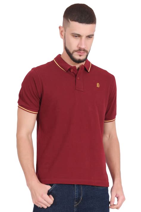 plain cotton maroon polo  shirt  men blueaura apparels
