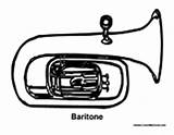 Baritone Coloring Pages Colormegood Music Instrument sketch template