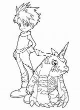 Coloring Digimon Pages Printable Print sketch template