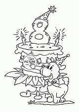 Birthday Coloring Pages Happy Cake 8th Kids Printable Colouring Cards Printables Wuppsy Spongebob Sheets Holiday Drawing Funny sketch template