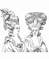 Antoinette Marie Coloring Pages Royal Adults Illustration Style Adult 1880 Hairdressing Color Woman Dessins Queens Kings Coloriage Hairdresser Coiffure Costumes sketch template