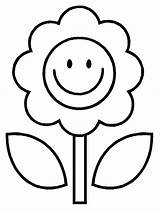 Flower Cartoon Happy Coloring Pages Clipart Flowers Color Colouring Colour Beautiful Sheet Printables Printable sketch template