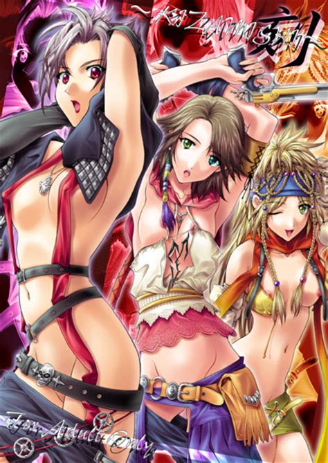 204255 3girls cover cover page doujinshi final fantasy final fantasy x