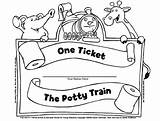 Ticket Coloring Potty Pages Training Train Tickets Ride Got Ve Template sketch template