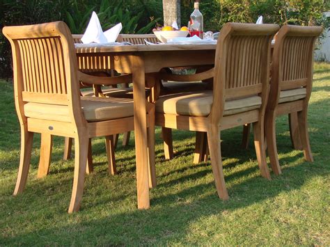 pc teak dining set garden outdoor patio furniture giva