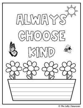 kindness coloring pages   jolly classroom tpt