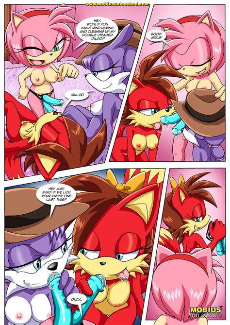 rule 34 3girls amy rose anal anal sex ass bbmbbf bed breasts comic dildo double strap on