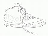Coloring Yeezy Nike Air sketch template