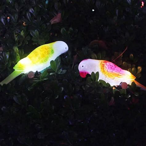 buy pcs waterproof led solar parrot lamp outdoor garden landscape night light