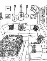Coloring Pages Scenes Soothing Adult Behance Relaxing Rooms Color Life Choose Board Sketch sketch template