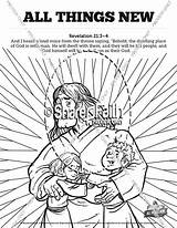 Revelation Coloring 21 Pages Things Sunday School Sharefaith Template Back sketch template