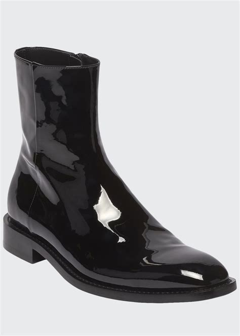 balenciaga mens rim patent leather chelsea boots bergdorf goodman