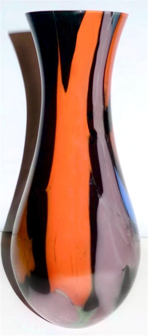 Vintage Murano Art Glass Signed Seguso Multicolored Vase