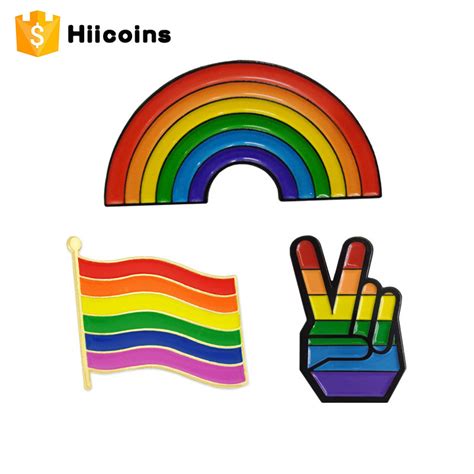 China Rainbow Hand Rainbow Flag Lapel Pins Lgbt Pins Enamel Lapel Pin