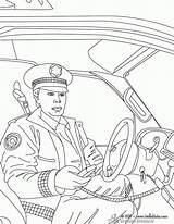Policia Policeman Officer Polizeiauto Policier Polizist Hellokids Chauffeur Polizei Carros Ausmalbild Ausmalen Kleurplaten Prend Coloringhome Badge Imgde Colorier sketch template