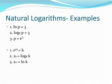 logarithm common  natural logarithms powerpoint  id